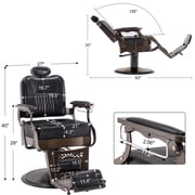 BarberPub Heavy Duty Metal Vintage Barber Chair Hydraulic Recline Salon Beauty Spa Chair 2925 Black