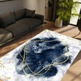thumbnail image 5 of LaModaHome Non-Slip Rug Gold Marble Rug: Navy Blue Design Washable Mat Child Stain Resistant Living Room Kitchen Carpet - Size: 6,6X9,2ft(200X280cm), 5 of 5