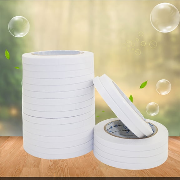 WHAMVOX 30pcs White Transparent Double-sided Adhesive Tape Adhesive Fastener Tape for Crafts Offfice School Stationery Supplies (Khaki)