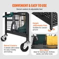 thumbnail image 4 of 16-Slot Rolling Tool Organizer with Hooks - Heavy-Duty Metal Rack for Garage&Shed Storage of Rakes, Brooms, Long-Handled Yard Tools, 4 of 12