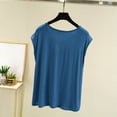 thumbnail image 5 of Vrorvz Women's Pajamas Tee Loose Soft Sleeveless Top Summer Shirts Solid Color Comfortable Loungewear Sleepwear, 5 of 6