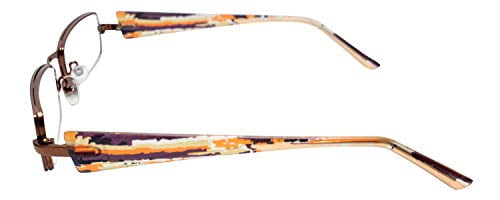 Calabria 845 Designer Women Rectangle Techno Reading Glasses with Hard Case 53mm