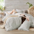 thumbnail image 2 of Degrees of Comfort Gray Ruffle Bedding Set, Shabby Chic Farmhouse King Size Comforter, Boho Fluffy Cozy Washed Microfiber Bed Sets, 3 Piece with Ruffled Pillow Shams, 2 of 15