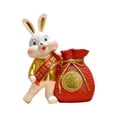 thumbnail image 2 of Jarrón de resina con forma de bolsa de dinero, estatua de conejo, florero de almacenamiento para fiestas en casa. Dorado, 2 of 9