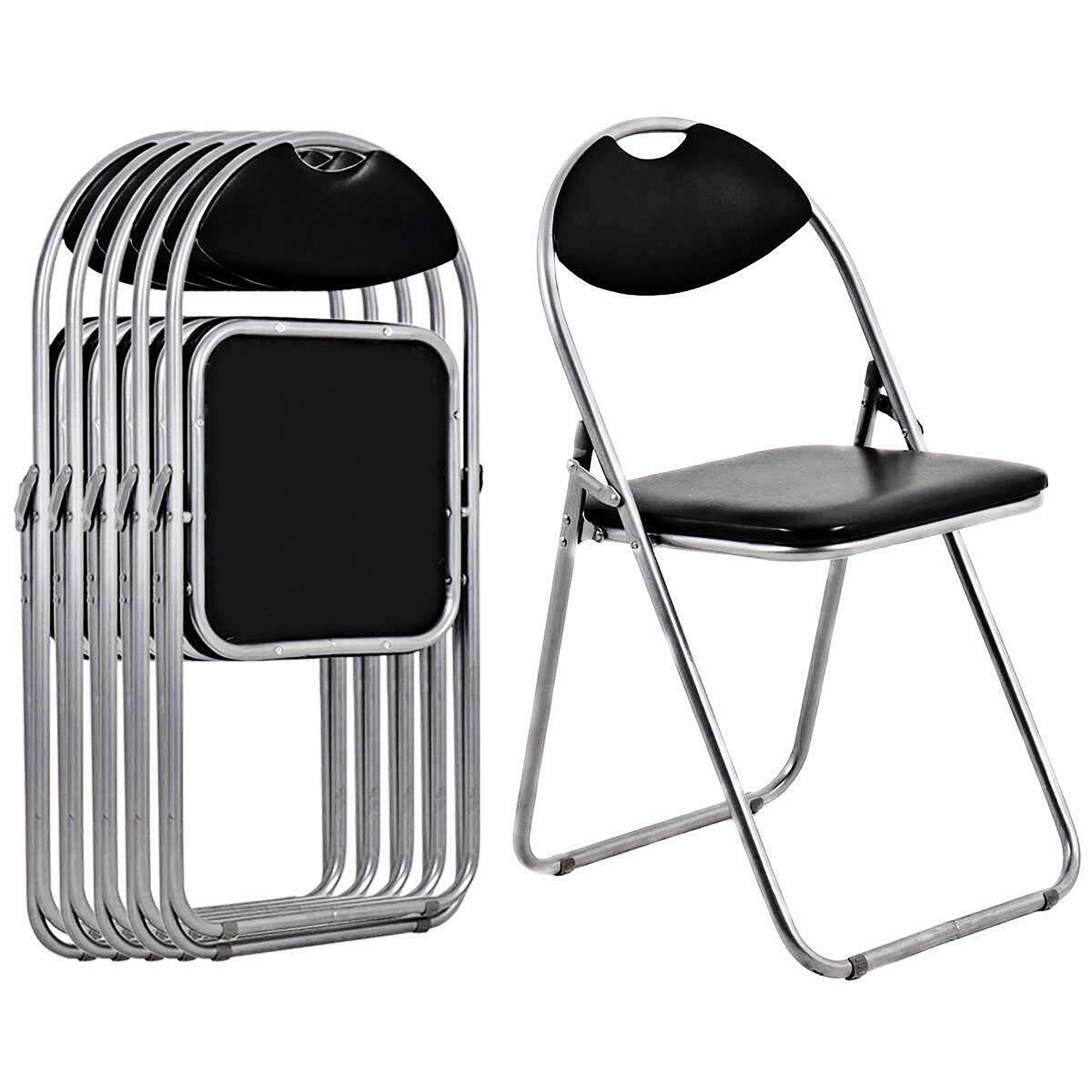 Folding Chair SIlver Metal PVC Portable PInk Black White Blue Outdoors Picnic 