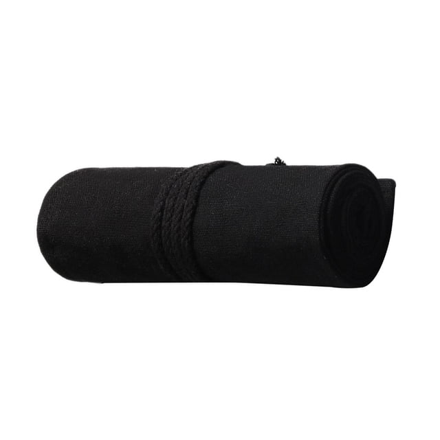 Moyic Nueva lona Wrap Cable Lines Lápiz Bolígrafos Herramientas Accesorios Organizador Roll Up Bag pinturas Negro 20*58cm