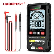 HABOTEST HT124B Multimeter 4000 Counts True RMS Smart Digital Multimeter 600V AC/DC Voltage Resistance Continuity Frequency NVC Live Wire Tester with LCD Color Screen