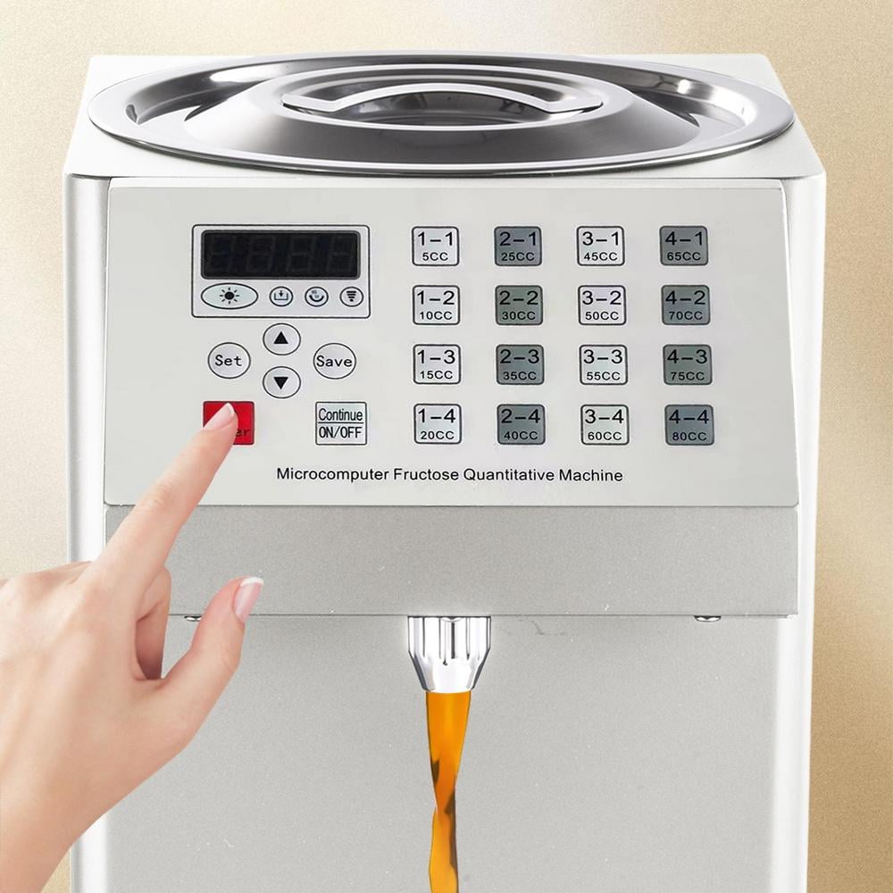 Mulaxen Automatic Fructose Dispenser for Commercial 8L Electric Fructose Sugar Syrup Quantitative Machine Syrup Machine Fructose Machine for Milk Tea Soft Drink Cafe and Bakery kind