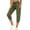 Army Green Cargo Capri Pants for Women, variant on Womens Cargo Pants with Multi-Pockets,Athletic Capri Pant Stretchy Elastic Waist Carpenter Trouser with Pockets