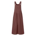 thumbnail image 7 of Simua Women Baggy Sleeveless Slip Cotton Linen Jumpsuit Loose Long Romper Harem Pants Overalls Dungaree Outfit Pocket, 7 of 7