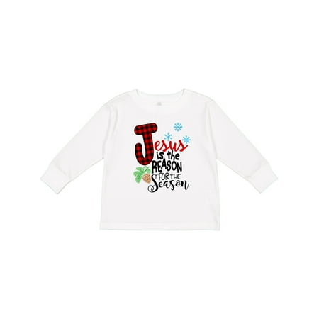 

Inktastic Jesus is the Reason for the Season Pinecone and Snowflakes Gift Toddler Boy or Toddler Girl Long Sleeve T-Shirt