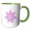 Green/White, variant on 3drose, Isolated Abstract Colorful Floral Mosaic Star Polygon, 11oz Two-tone Yellow Mug