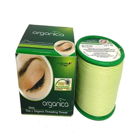 Organica Face & Eyebrow Threading Thread Organic, COLOR - Light Green Perfect for embroidery, embellishment, stitching and other decorative purpose Organica 300m By