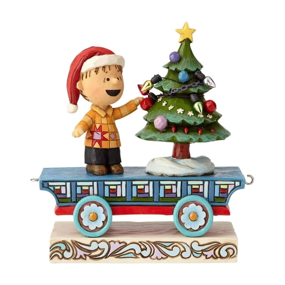Enesco Peanuts by Jim Shore Linus Train Car Figurine, 4.72", Multicolor
