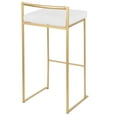 thumbnail image 4 of Fuji Contemporary-Glam Stackable Barstool in Gold with White Velvet Cushion by LumiSource - Set of 2, 4 of 7