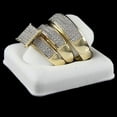 thumbnail image 2 of Bluebelljewels Women's & Men's 14K Yellow Gold Finish Round Cut Cubic Zirconia Trio Ring Set, 2 of 4