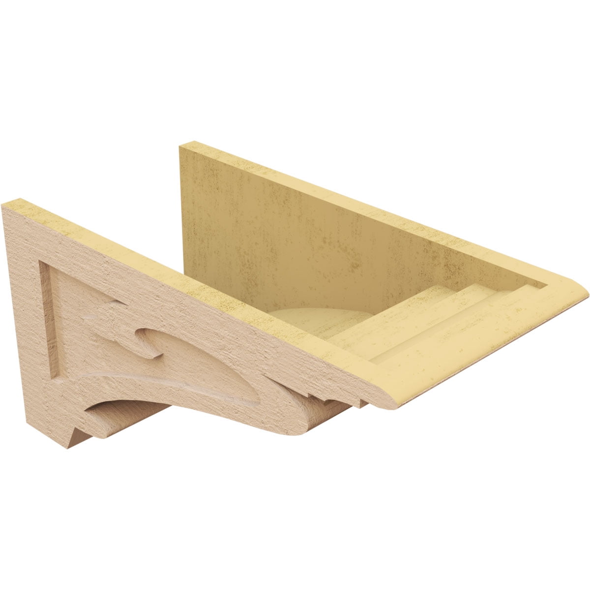 11"W x 22"D x 11"H Wide Mayflower Rough Cedar Woodgrain TimberThane Corbel, Primed Tan