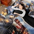 thumbnail image 4 of Castle Fairy Cartoon Train Twin Bedding Sets,Railway Car Bedding Comforter Set, 4 of 8