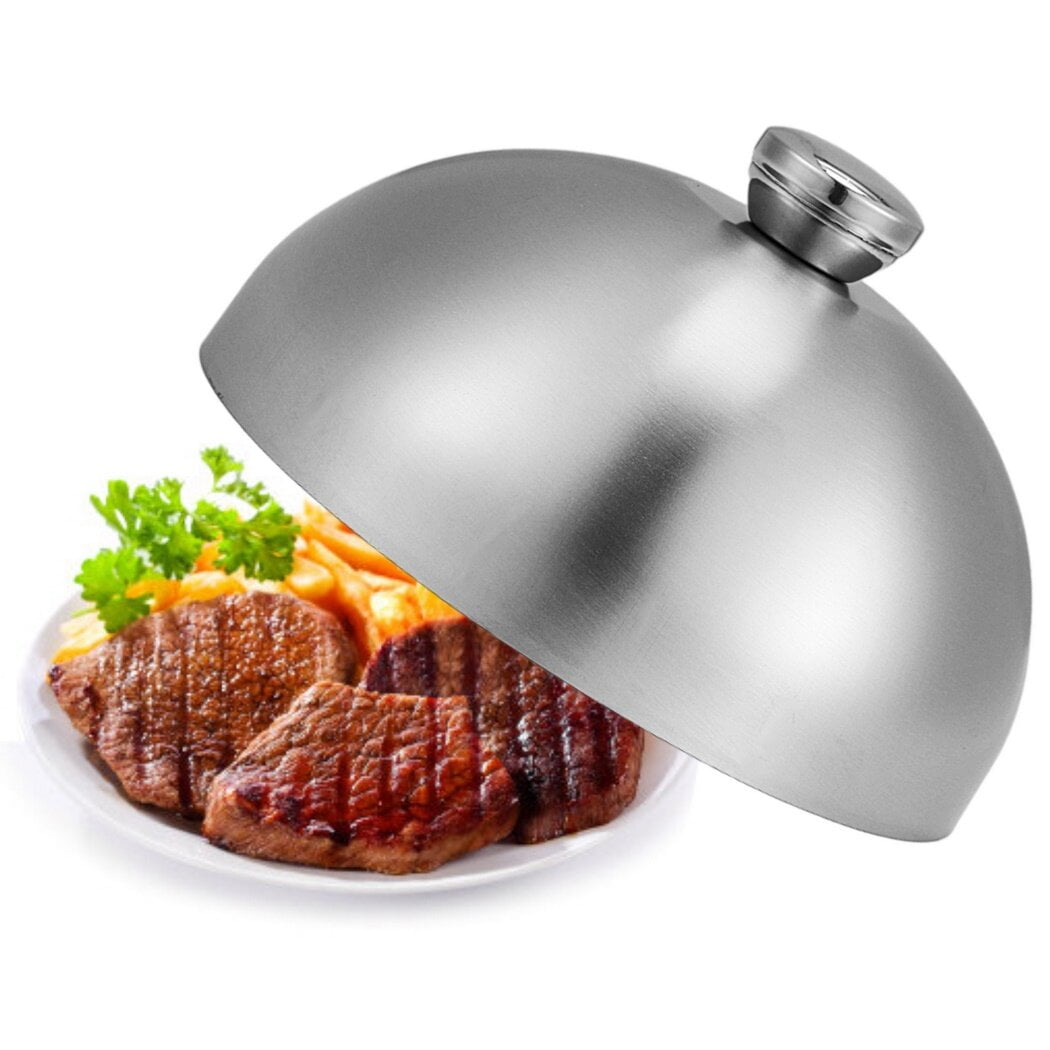 Lot De 4 Couvercles Ronds En Inox Pour Hamburgers/steaks – Poignée Anti-chaleur, Cuisson Uniforme, Va Au Lave-vaisselle