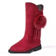 thumbnail image 3 of Red Velvet Boots, Velvet Girls Boots, 3 of 4