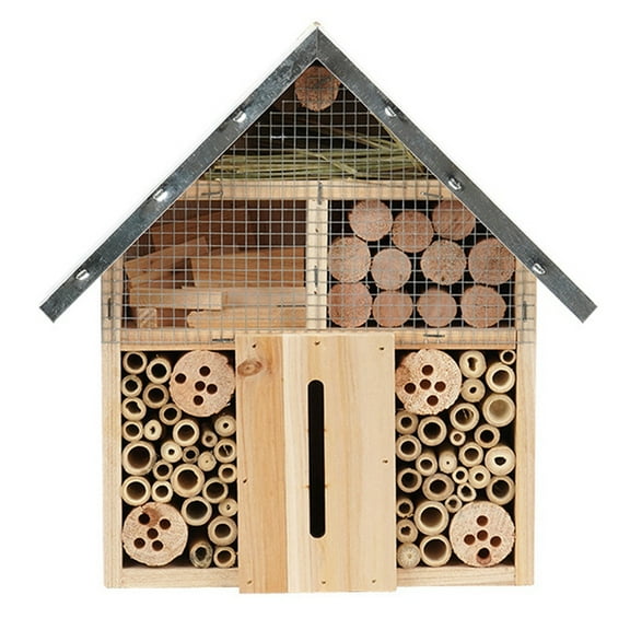 Wood Insect Hotel Natural House Bee Butterfly Ladybug Garden Shelter Decor
