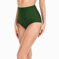 thumbnail image 6 of HCNTES High Waisted Bikini Bottoms Ruched Tummy Control Swim Bottom Bathing Suits for Women (Y508-Green,XXL), 6 of 9