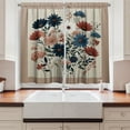 thumbnail image 2 of Ambesonne Rustic Kitchen Curtains, Modern Botanical Wild Floral, 55"x45", Warm Taupe Dark Blue Ruby, 2 of 3