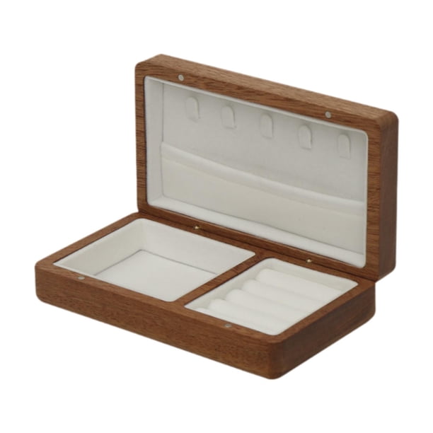 Organizador de joyas, estuche de almacenamiento para mujer, organizador de escritorio para viajes, portátil Interior blanco