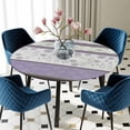 thumbnail image 5 of Elastic Fitted Round Tablecloth, Purple Geometric Waterproof Stretch Table Cover for 55"-60" Tables, Stripes Boho Spring Flowers Country Rural Washable Outdoor Tablecloths for Patio, Picnic, Camping, 5 of 9