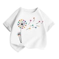 thumbnail image 3 of Curuila Kid Girls Tops Cartoon Print Crew Neck Short Sleeve Tee Summer Casual Loose T Shirt White Size 10-12 Years, 3 of 5
