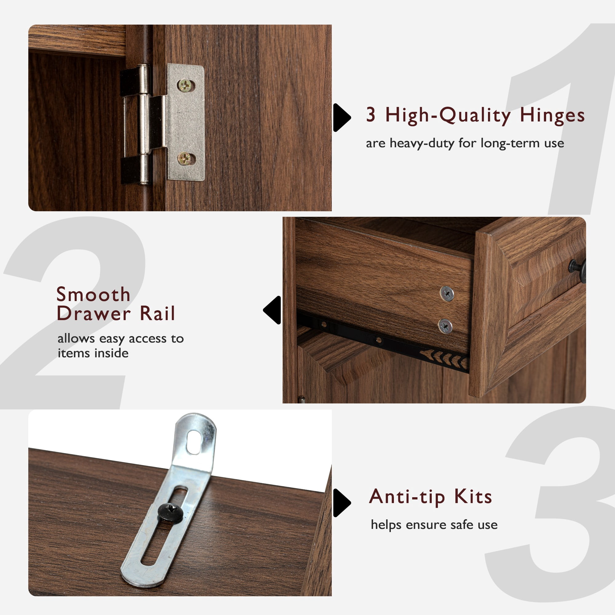 Mintazer 71" Tall Farmhouse Pantry Cabinet with Adjustable Shelves & 6 Door Shelves, Freestanding Storage Cabinet with 2 Drawers & 3 Pull-Out Organizers for Kitchen Dining Room Living Room, Brown