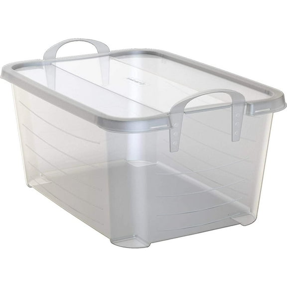 6-Pack Stackable Home Storage Box Lidded Containers w/Lids, 55 Qt., Clear