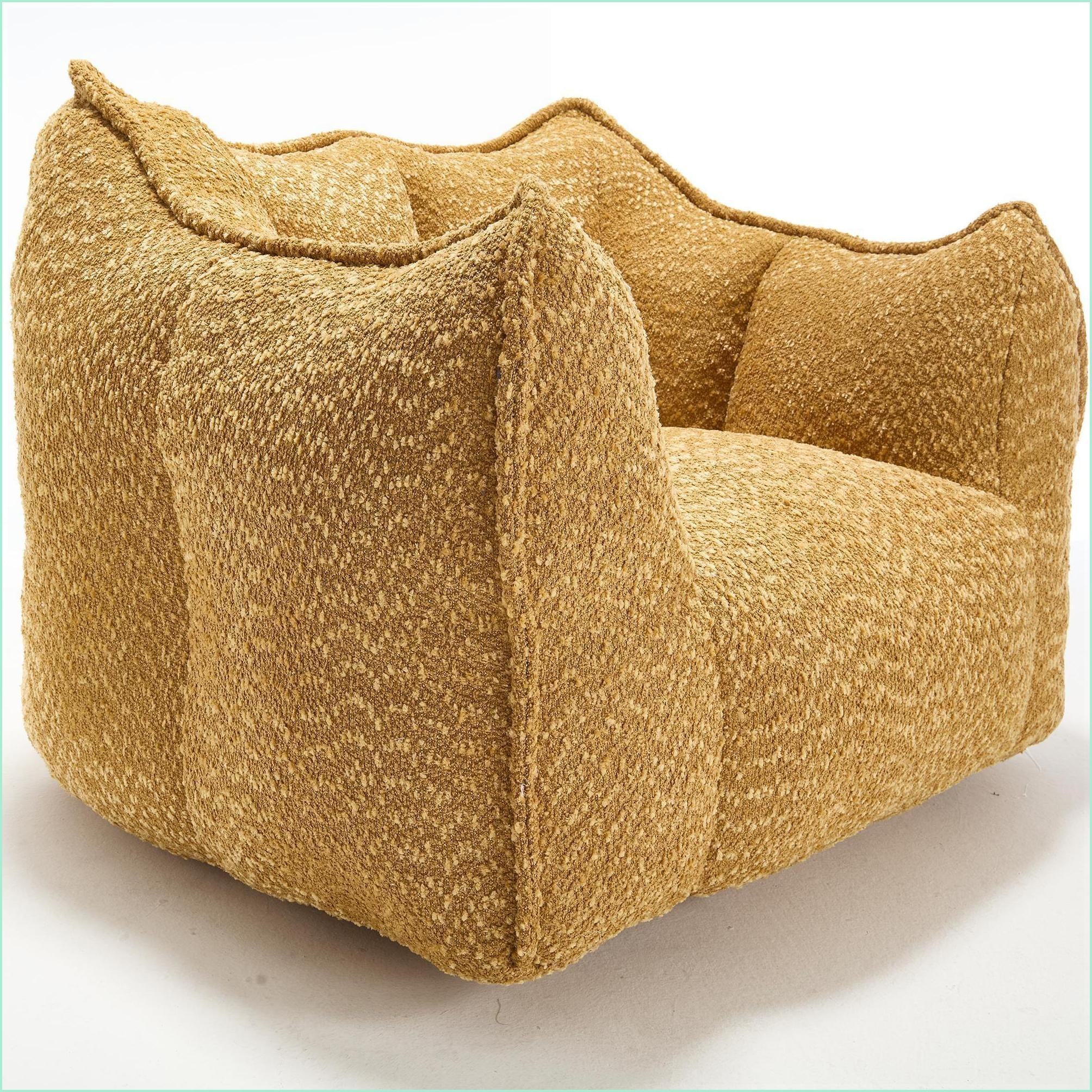 Adult Chenille Bean Bag Chair – Lazy Sofa for Gaming, Reading & TV | Chenille | Yellow