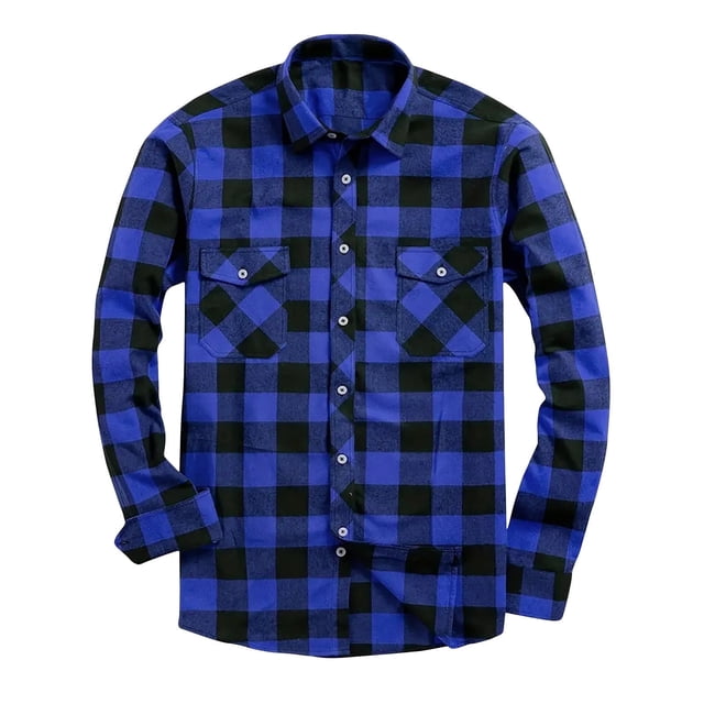 Coorders Men's Flannel Button-Up Shirt, Long Sleeve, Sizes S-3XL