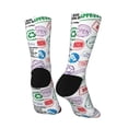 thumbnail image 5 of Uemuo Stamp Set Collection Pattern Women's Crew Socks, Soft Durable Breathable Moisture-Wicking with Odor Control Cotton socks, 5 of 9