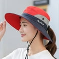 thumbnail image 3 of Chapeau de Soleil Réglable Anti Soleil Hommes Femmes Fixe Corde UV Protection Queue de Cheval Seau Bouchon pour l'Extérieur, 3 of 10