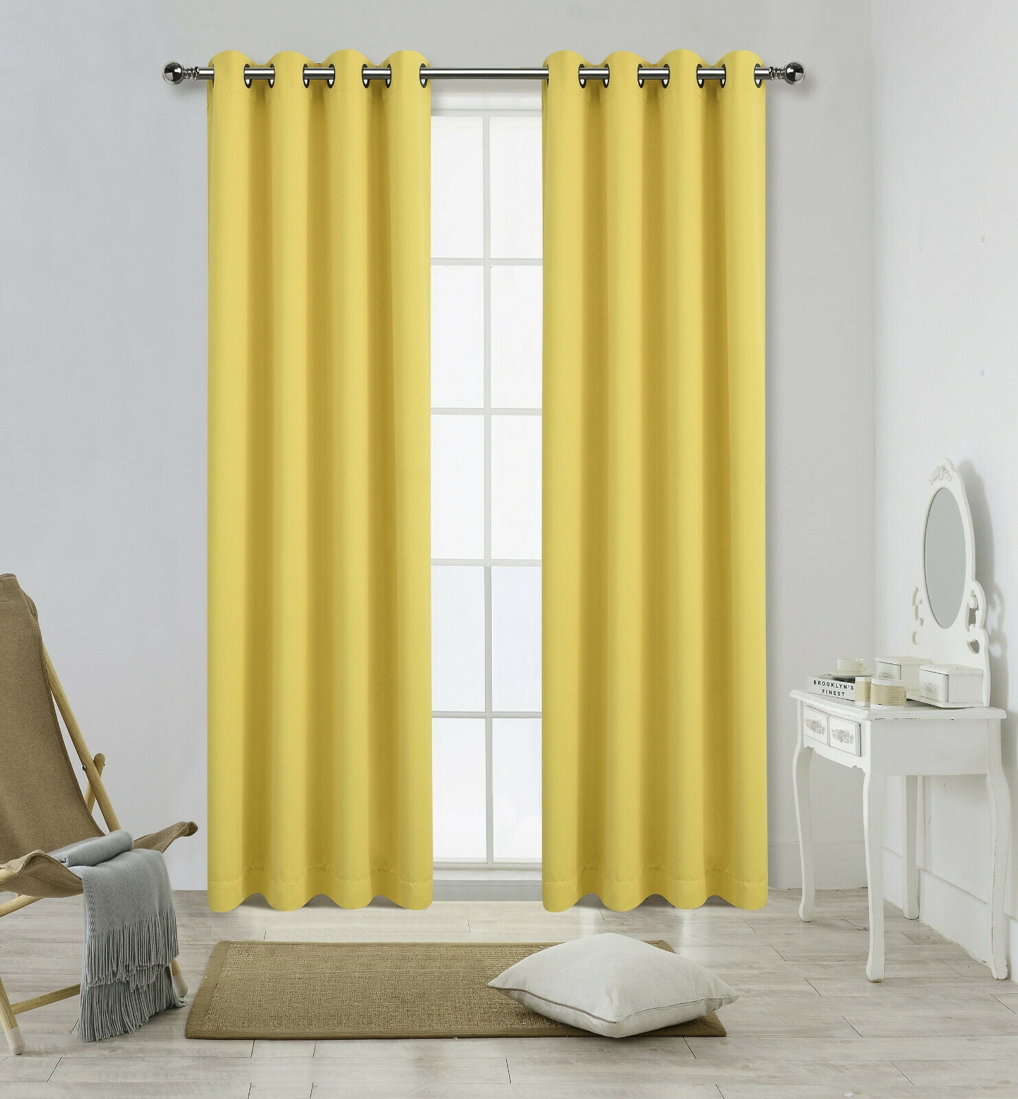 2 Pack Solid Colored 100 Energy Saving Hotel Max Blackout Thermal