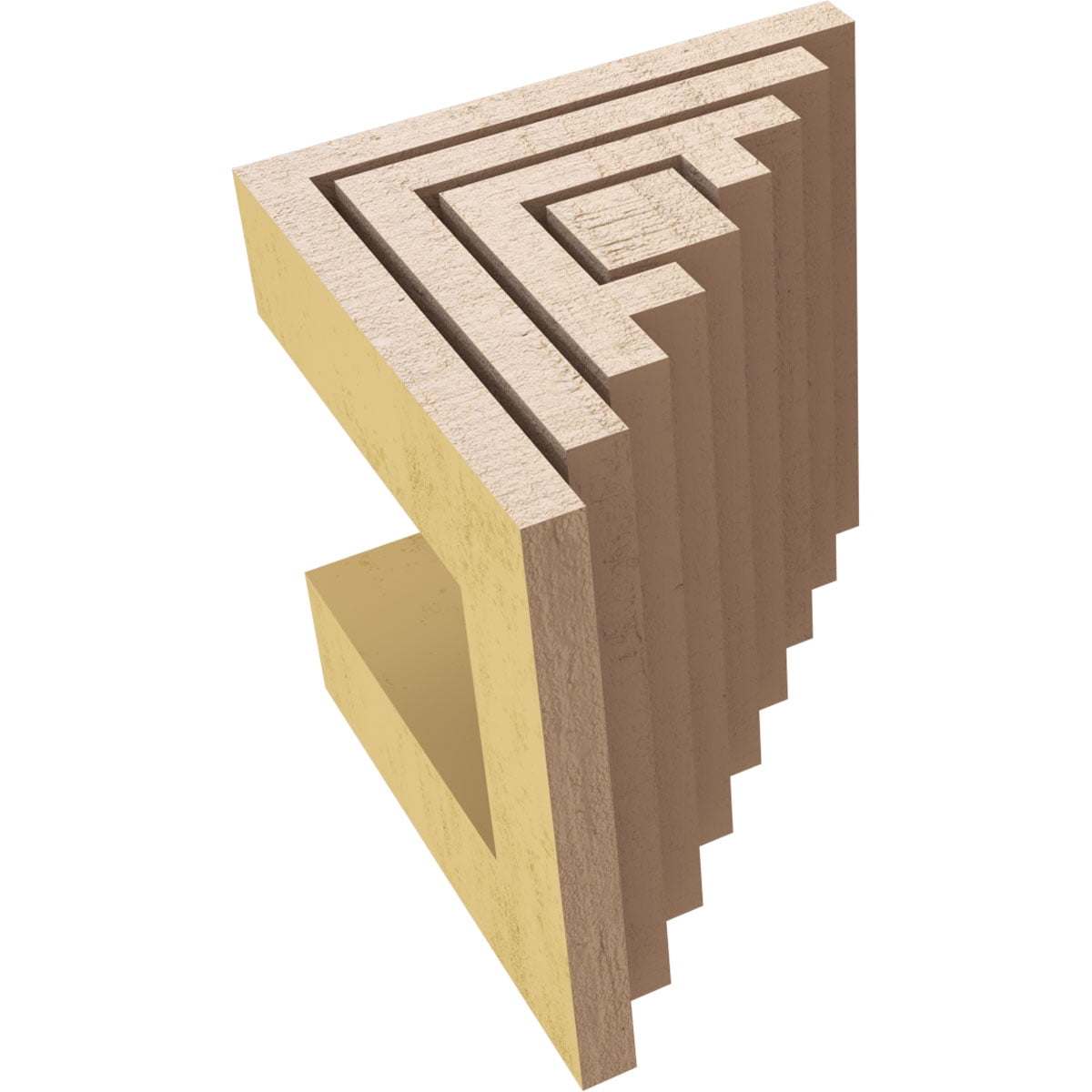 4"W x 4"D x 4"H Wide Landon Rough Cedar Woodgrain TimberThane Corbel, Primed Tan