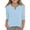 Sky Blue, variant on YunPes Girls 3/4 Sleeve Short Sleeve Shirts V Neck Girls Tee Teen Kids Casual Flowy Half Button Loose Blouse Summer Tops 3‐13 Years