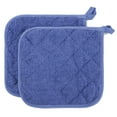 thumbnail image 5 of 100% Cotton Terry Pot Holder Pack of 2 for Kitchen Everyday Basic Heat Resistant Coaster Potholder for Cooking and Baking Premium - Blue, 5 of 9