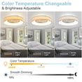 thumbnail image 3 of DingLiLighting 25" LED Ceiling Fan with Light and Remote, Wood Grain Mount Ceiling Fan,Modern Bladeless Ceiling Fan Low Profile Ceiling Fan Flush Mount, 3 of 8