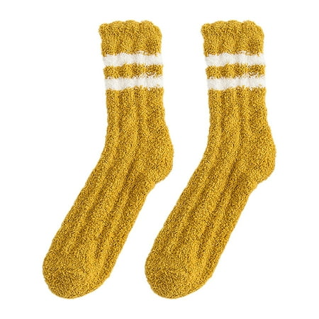 

fvwitlyh Women s Thick Running Socks Winter Stocking Stocking Lady Stocking Striped Candy Coloured Coral Socks Women Thin