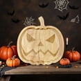 thumbnail image 6 of Halloween Wooden Pumpkin Tray, Khaki Wood Serving Platter for Candy, Snacks and Fruit, Gothic Party Table Centerpiece and Home Kitchen Decor, 6 of 7
