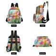 thumbnail image 2 of JIALIOU Mini Backpack Purse for Women Quilted Casual Daypack Small Travel Shoulder Bag, Watercolor Bird Tulip, 2 of 7