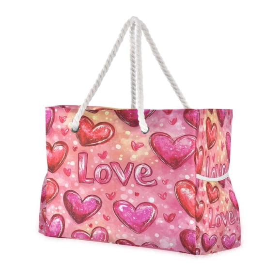 DIXRUYEE Beach Cooler Travel Tote Bags Beach Bag Fashion Sweetheart Dreams Printed