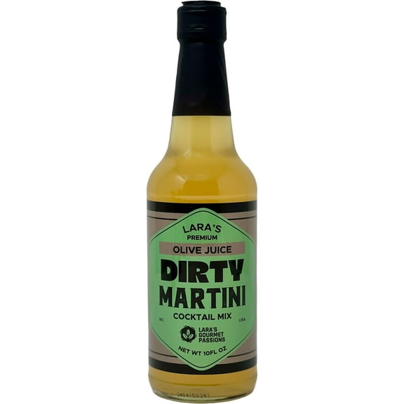 Lara's Premium Olive Juice Dirty Martini Cocktail Mix, Small Batch – Vodka, Vermouth, Gin Mixer