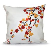 Simply Daisy Floral Print Decorative Pillow, 16" x 16", Orange