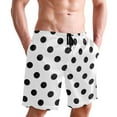 thumbnail image 6 of joogoo Men's Swim Trunks Black Polka Dots Beach Shorts with Pockets L, 6 of 6