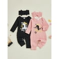 thumbnail image 3 of BemeyourBBs Baby Girls My 1st New Year Outfits Romper Letter Fireworks Print Long Sleeve Jumpsuit with Headband Spring Fall Clothes, 3 of 9