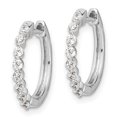 thumbnail image 2 of 14k White Gold Diamond Hinged Hoop Earrings, 2 of 4